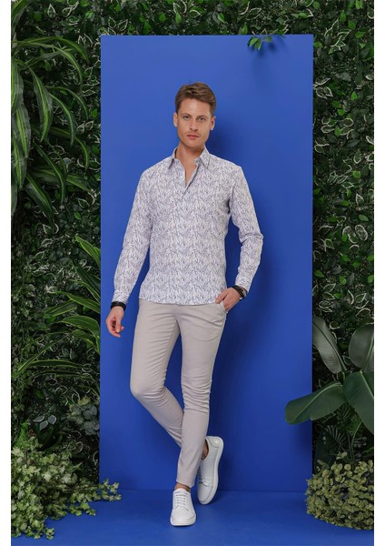 G 1540 Slim Fit Beyaz Klasik Gömlek modelleri