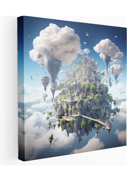 Skyward Köyü Kanvas Tablo - Köy Kanvas Duvar Sanatı