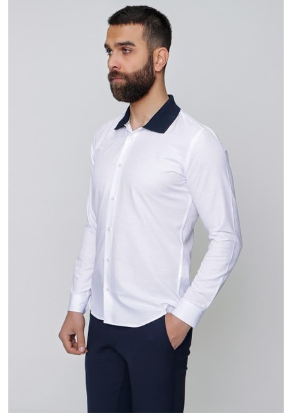 G 1491 Slim Fit Beyaz Spor Gömlek fiyatları