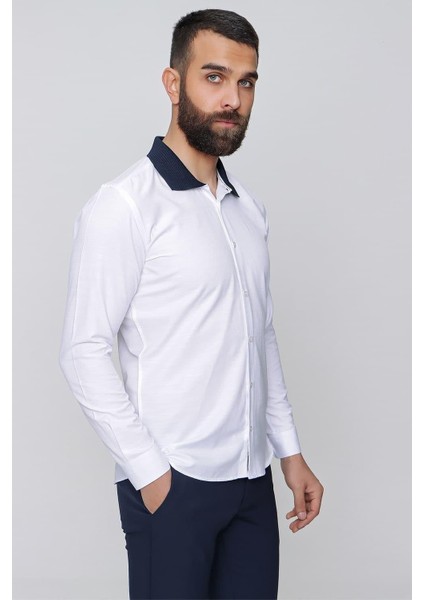 G 1491 Slim Fit Beyaz Spor Gömlek fırsatları