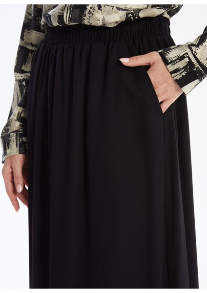Lcw Grace Siyah Kadın Beli Lastikli Düz Etek fırsatları