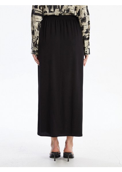 Lcw Grace Siyah Kadın Beli Lastikli Düz Etek indirimleri