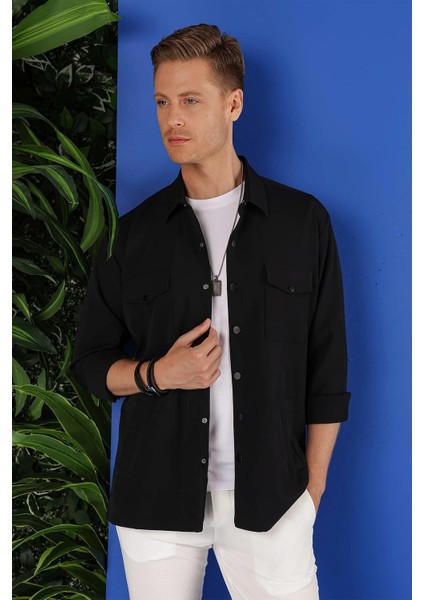 G 1534 Slim Fit Siyah Klasik Gömlek indirimleri