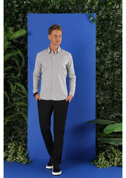 G 1519 Slim Fit Beyaz Spor Gömlek