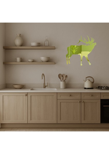 Minimalist Geyik Silueti Altın Aynalı Tablo - ASOY2804-6923 modelleri