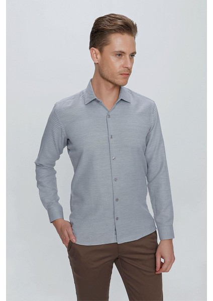 Gk 672 Slim Fit Siyah Klasik Gömlek