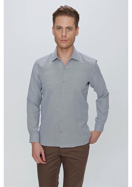 Gk 672 Slim Fit Siyah Klasik Gömlek modelleri