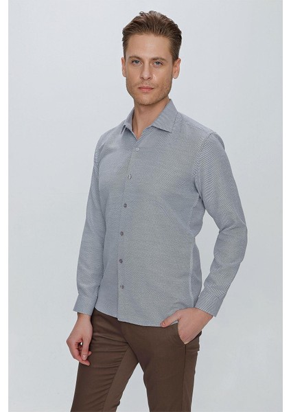 Gk 672 Slim Fit Siyah Klasik Gömlek fırsatları