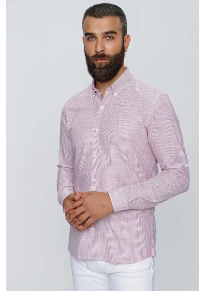 G 1513 Slim Fit Beyaz Spor Gömlek