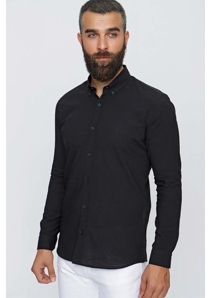 Gk 633 Siyah Klasik Gömlek
