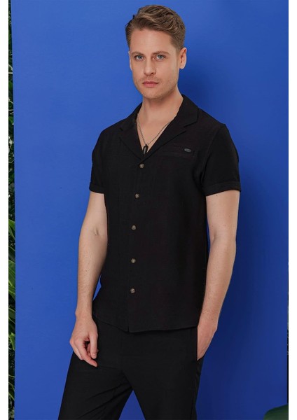 G 1549 Slim Fit Siyah Klasik Gömlek