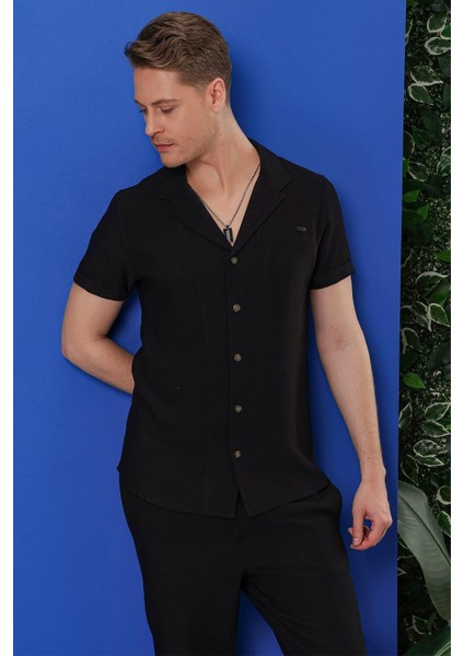 G 1549 Slim Fit Siyah Klasik Gömlek modelleri