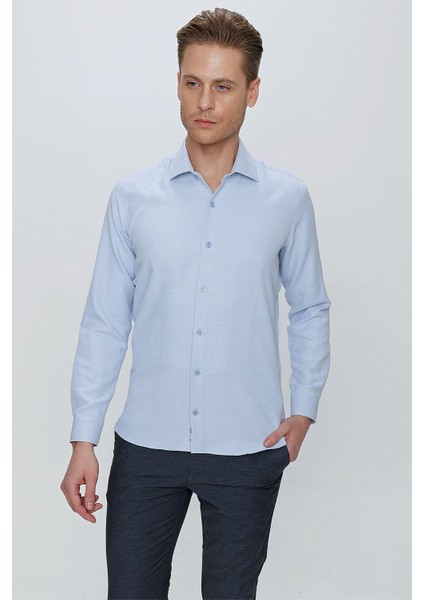 Gk 672 Slim Fit Mavi Klasik Gömlek fiyatları