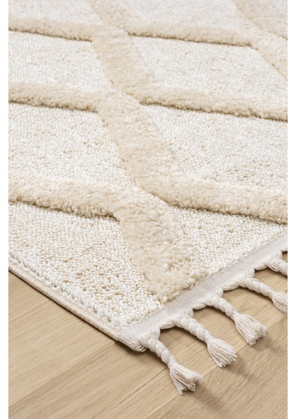 Mılan Krem Bej Yumuşak Bukleli ve Havlı Iskandinav Makine Dokuma Halı Oturma Odası Salon Mutfak Antre fırsatları