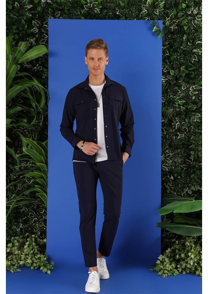 G 1553 Slim Fit Lacivert Klasik Gömlek fiyatları