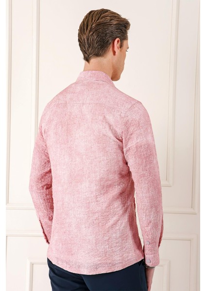 Comfort Fit Yan Cep Batik Desenli %100 Pamuk Çıtçıtlı Pudra Gömlek Ceket G 1568 indirimleri