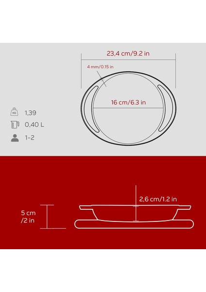 Döküm Yuvarlak Sahan Döküm Demir Yekpare Çift Kulplu Kayın Servis Ahşabı ÇAP(Ø)16CM.-BORDO indirimleri