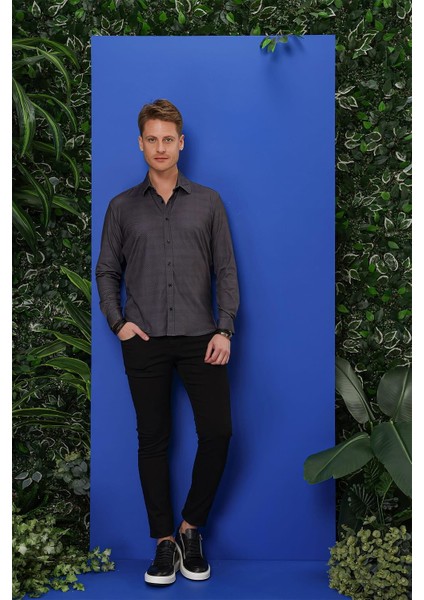 G 1524 Slim Fit Siyah Spor Gömlek modelleri