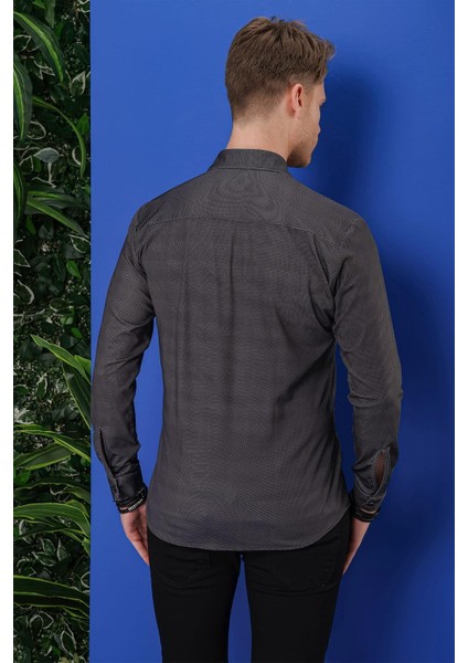 G 1524 Slim Fit Siyah Spor Gömlek indirimleri