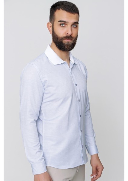 G 1491 Slim Fit Koyu Mavi Spor Gömlek modelleri