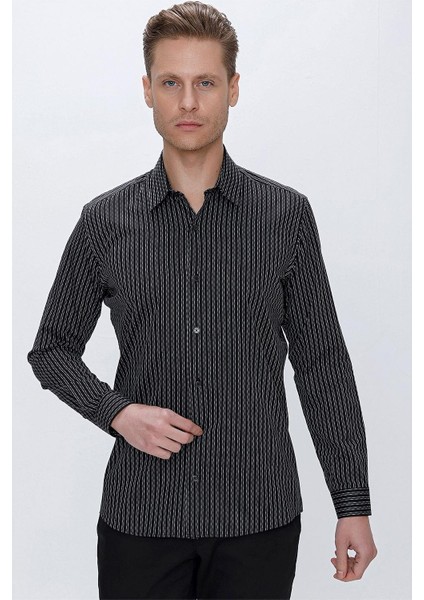 G 1519 Slim Fit Siyah Spor Gömlek modelleri