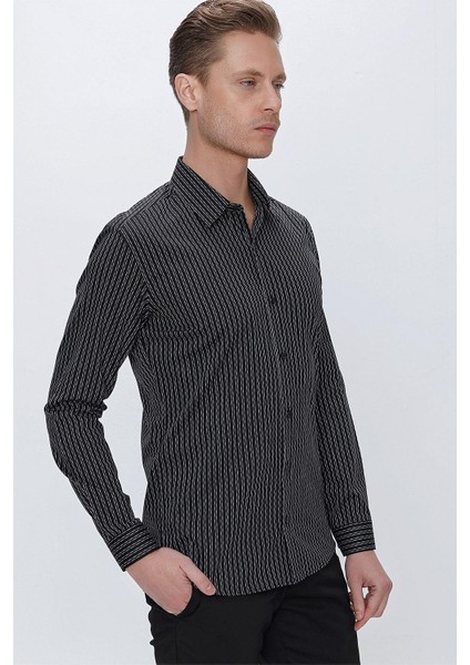 G 1519 Slim Fit Siyah Spor Gömlek fırsatları