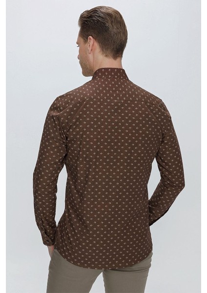 G 1518 Slim Fit Kahve Spor Gömlek indirimleri
