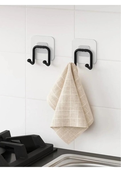 Güçlü Yapışkanlı 2 Adet Çift Kancalı Banyo Mutfak Askısı Metal Askılık Duvar Askı Organizer fiyatları