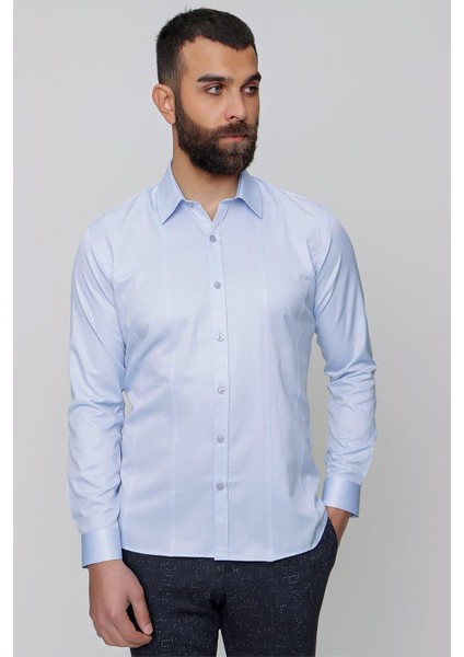 Gk 634 Mavi Klasik Gömlek