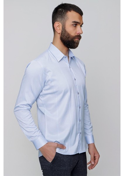 Gk 634 Mavi Klasik Gömlek modelleri