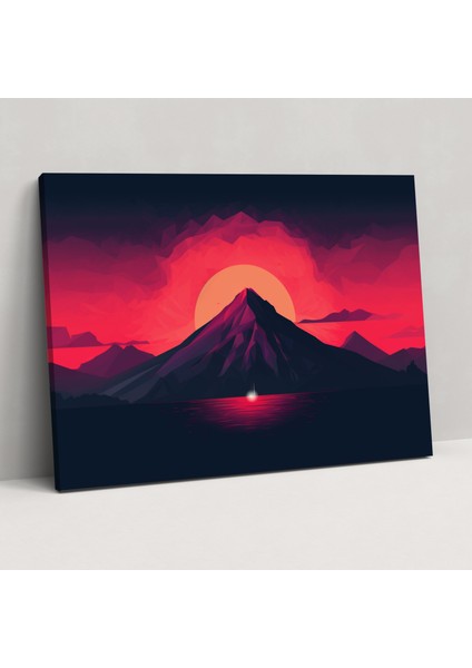 Volkan Duvar Sanatı - Kanvas Tablo Volkan Temalı Tuval Baskı