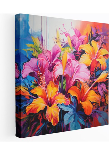 Tropikal Çiçekler Kanvas Tablo - Tropikal Kanvas Duvar Sanatı Tropikal Çiçekler