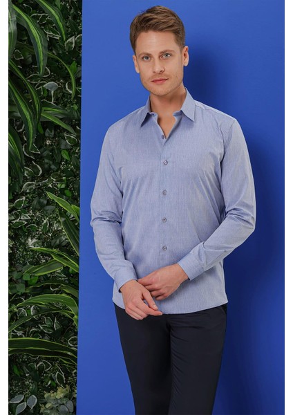 Gk 679 Slim Fit Koyu Mavi Klasik Gömlek fiyatları