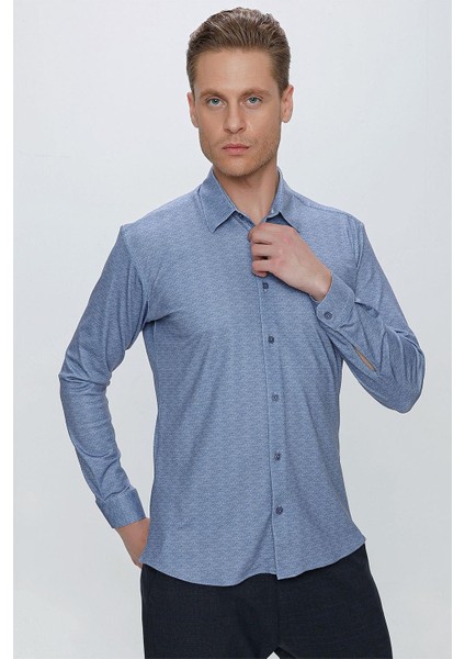 G 1523 Slim Fit Mavi Spor Gömlek fırsatları