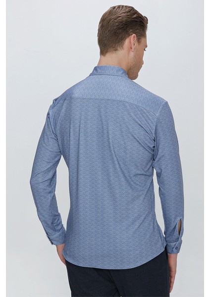 G 1523 Slim Fit Mavi Spor Gömlek indirimleri