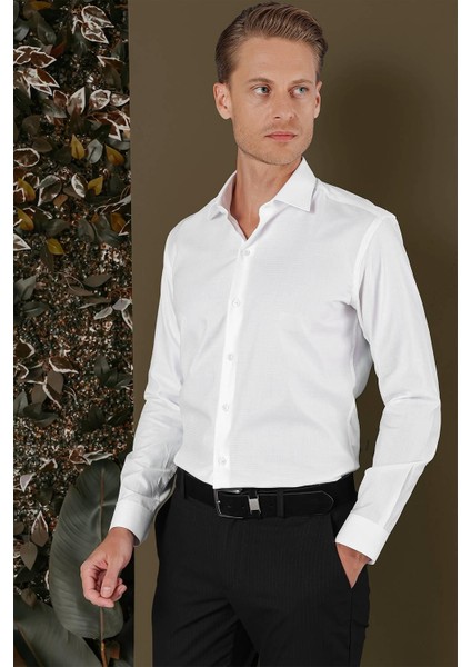 Gk 701 Slim Fit Beyaz Klasik Gömlek indirimleri