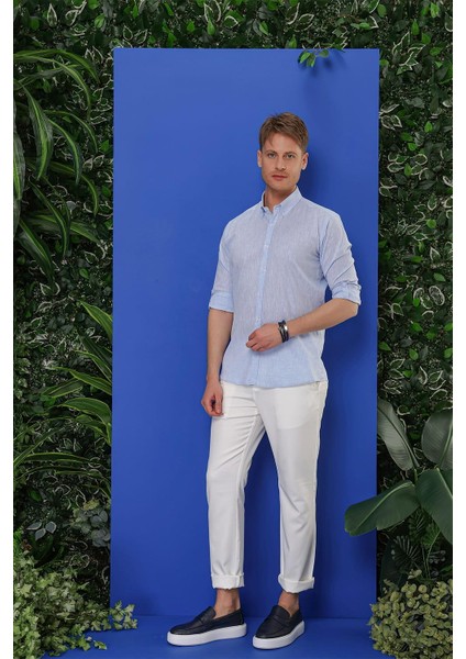 G 1554 Slim Fit Açık Mavi Klasik Gömlek fırsatları