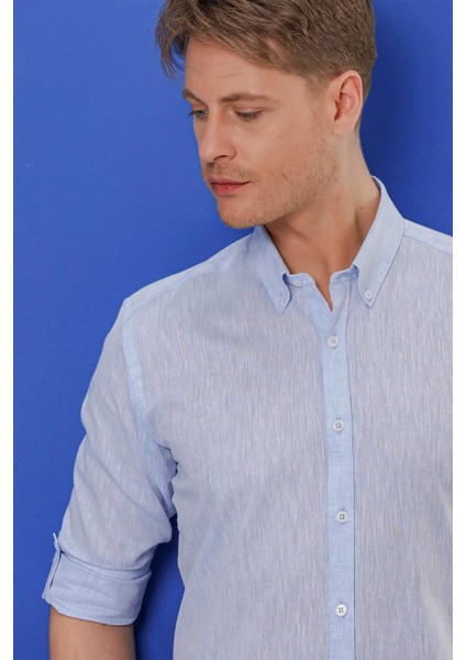 G 1554 Slim Fit Açık Mavi Klasik Gömlek indirimleri