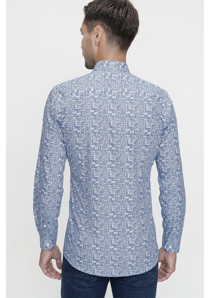 G 1465 Slim Fit Lacivert Spor Gömlek modelleri