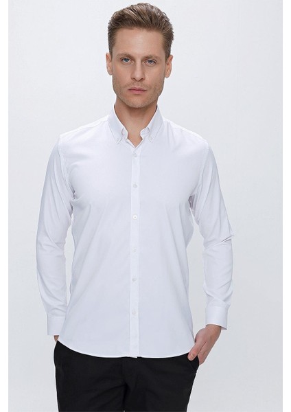Gk 666 Slim Fit Beyaz Klasik Gömlek fiyatları