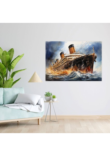 Titanic Denizcilik Sulu Boya Tablo Baskı - Duvar Sanatı Kanvas Tablo fiyatları