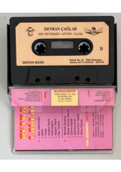 Devran Çağlar Sen Mühimsin - Gittin - Yazık Destan Alman Baskı Kaset (Orjnal Dönem Alman Baskı Kaset) fiyatları