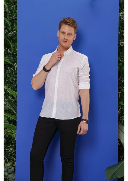 G 1554 Slim Fit Beyaz Klasik Gömlek fiyatları