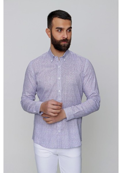 G 1472 Slim Fit Beyaz Spor Gömlek