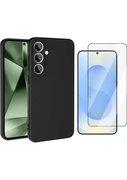 Samsung Galaxy S24 FE Uyumlu Kılıf Vendas Mara Lansman Kapak + Tempered Cam Ekran Koruyucu