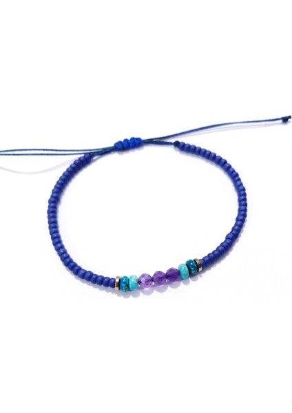 Ametist Varisit Hematit Doğaltaşlı Mat Lacivert Miyuki Round Boncuklu Bileklik fiyatları