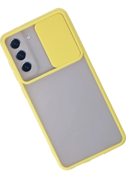 Samsung Galaxy S21 Fe Kılıf Palm Buzlu Kamera Sürgülü Silikon - Sarı - ASOY2263-3612 modelleri