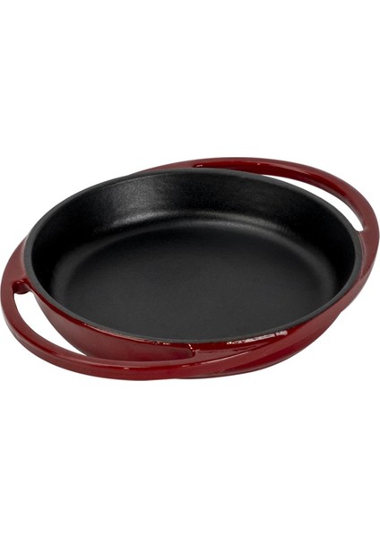 Döküm Yuvarlak Sahan Döküm Demir Yekpare Çift Kulplu ÇAP(Ø)16CM.-BORDO fiyatları