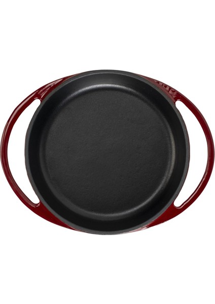 Döküm Yuvarlak Sahan Döküm Demir Yekpare Çift Kulplu ÇAP(Ø)16CM.-BORDO modelleri