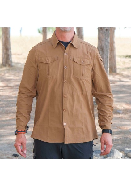 Outdoor Tactical Erkek Gömleği Kum